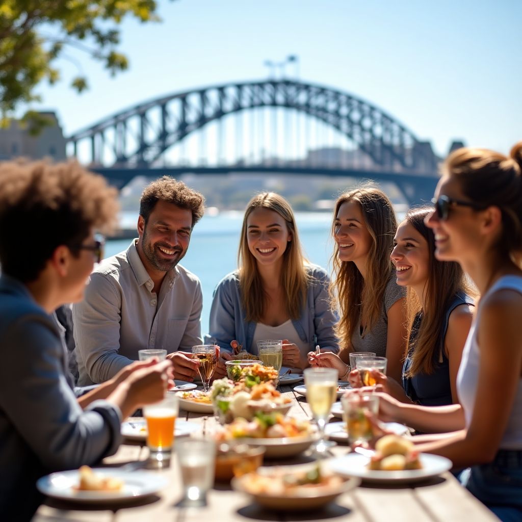 Sydney Picnic Guide team at a harbor picnic