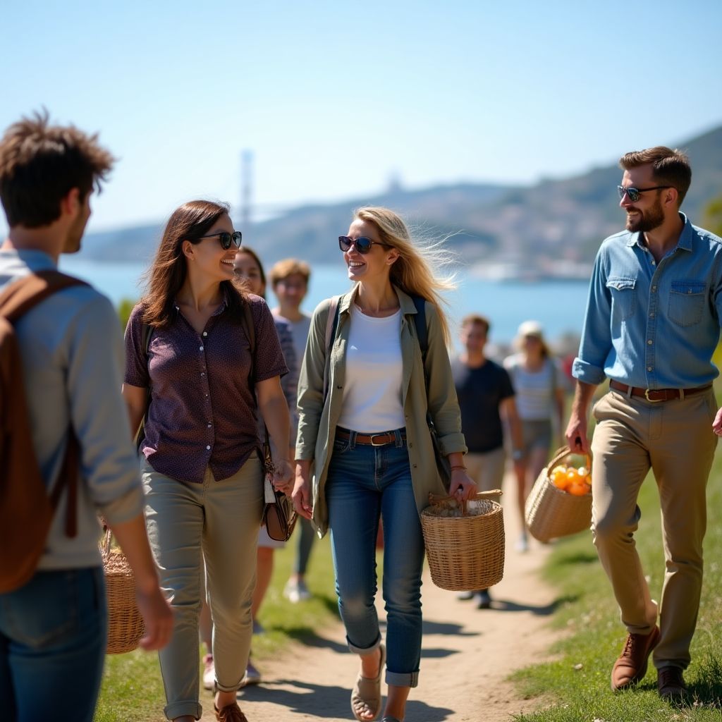People enjoying guided picnic tour
